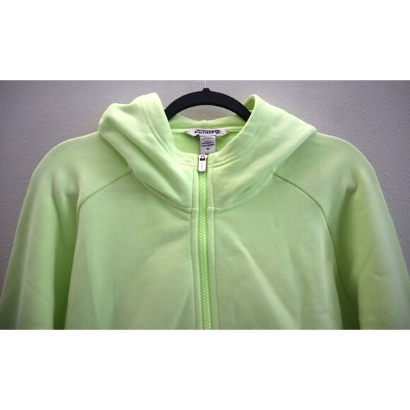 Athleta 473713062 Women Sz M Citron/Yellow Green Easy Fleece 1/2 Zip Hoodie - Picture 5 of 13